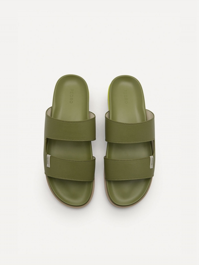 Green Men's Pedro Owen Slides | UDIKQN-354