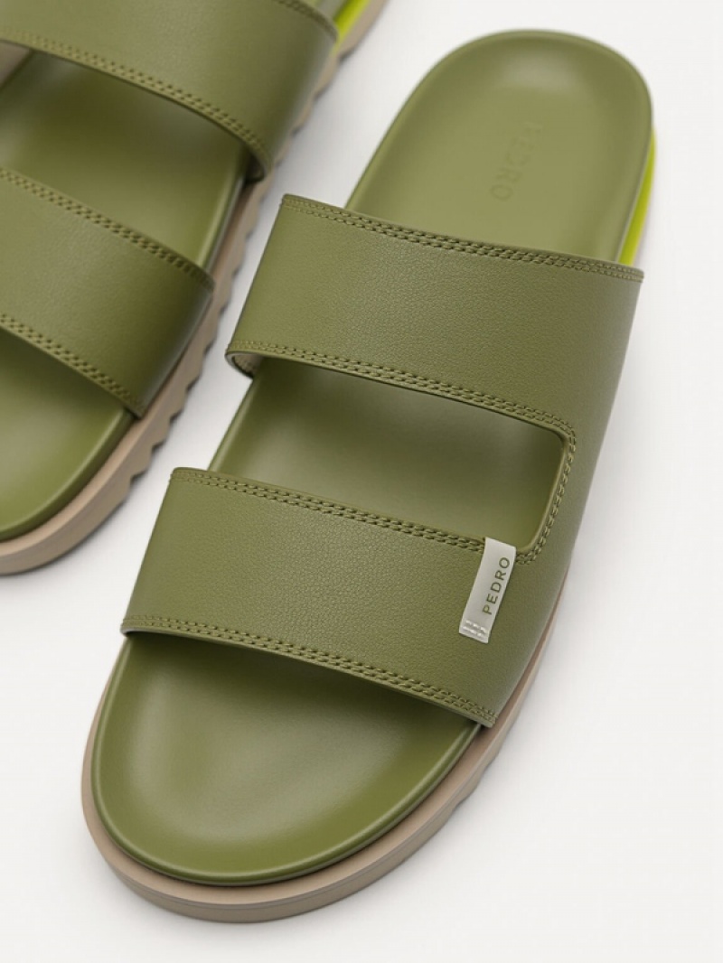 Green Men's Pedro Owen Slides | UDIKQN-354