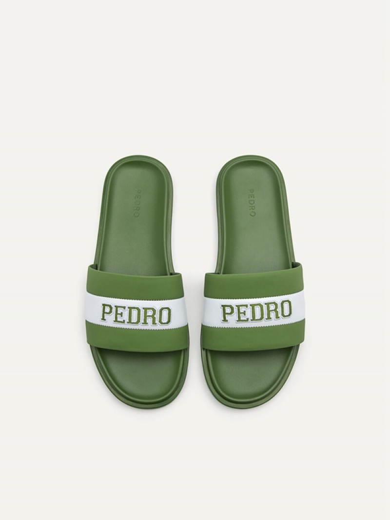 Green Men's Pedro Pascal Slides | UQNDJR-397