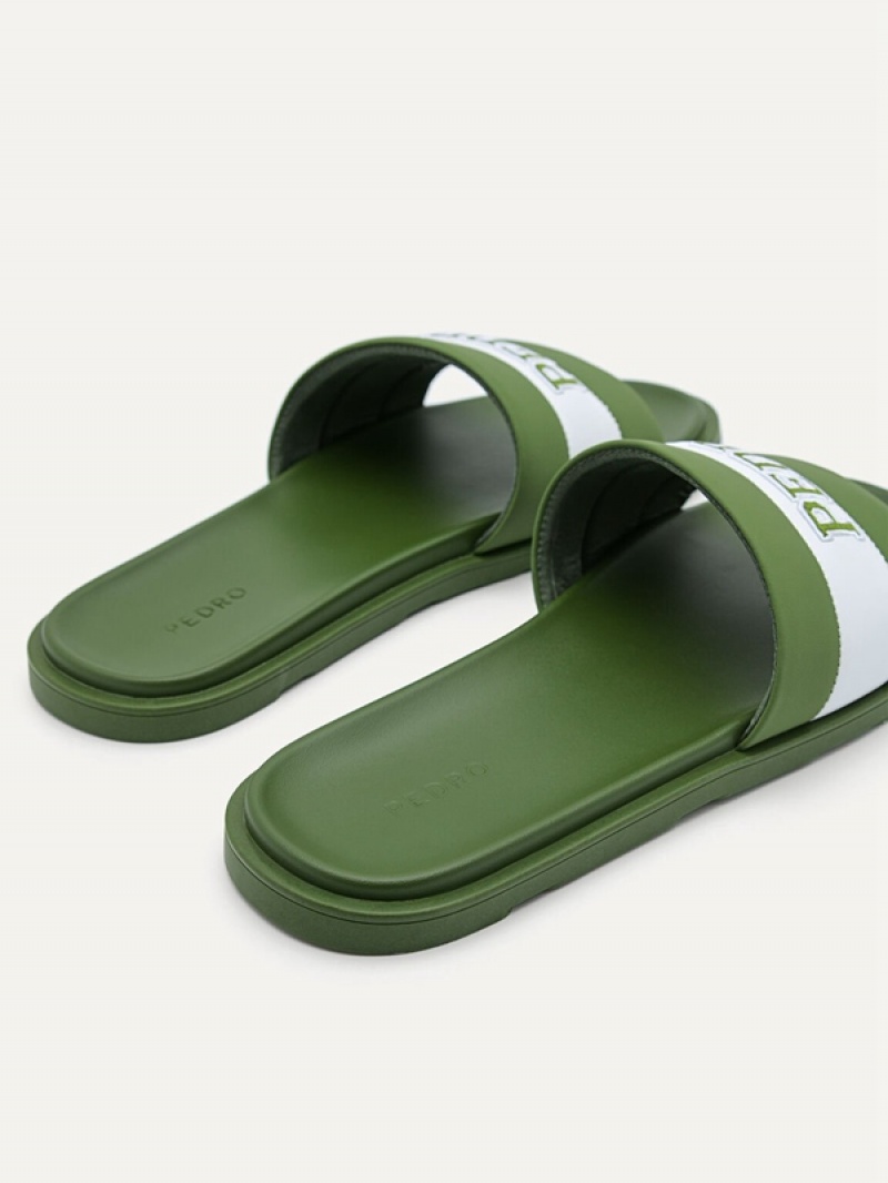 Green Men's Pedro Pascal Slides | UQNDJR-397