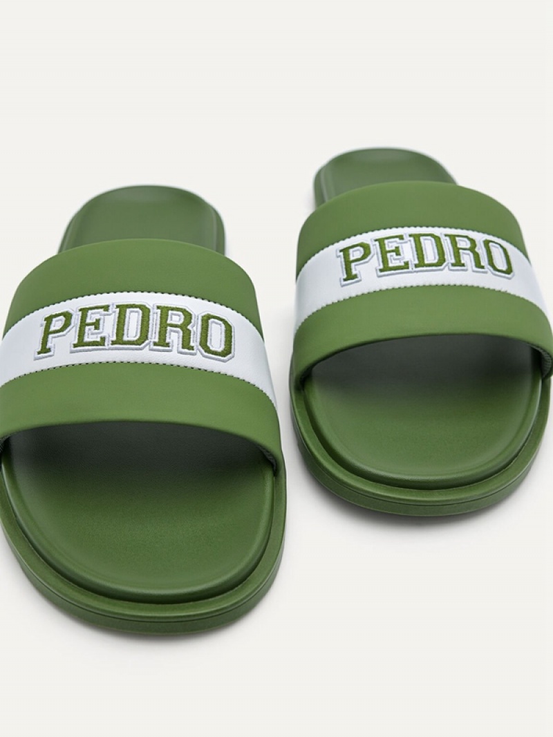 Green Men's Pedro Pascal Slides | UQNDJR-397