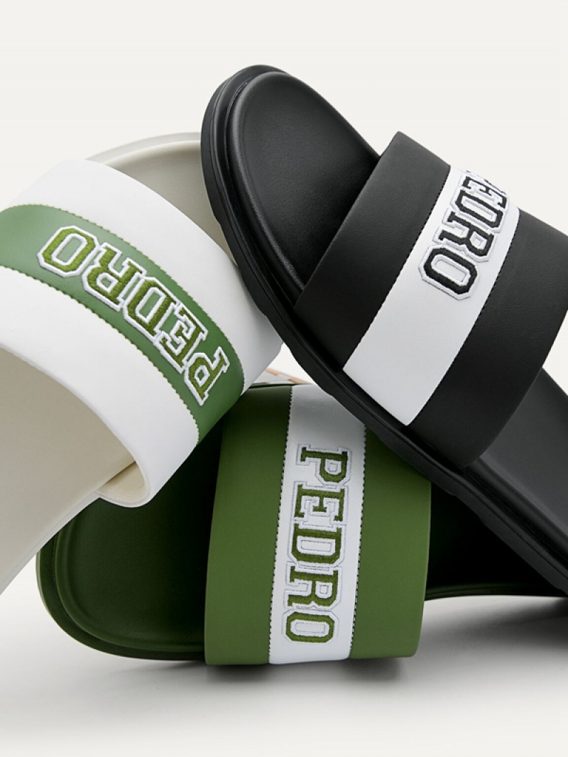 Green Men's Pedro Pascal Slides | UQNDJR-397