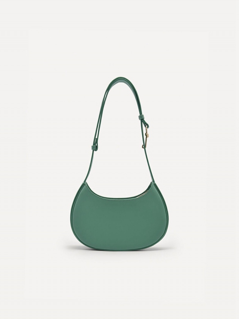 Green Women's Pedro Carolyn Crescent Shoulder Bags | OQXJIM-528