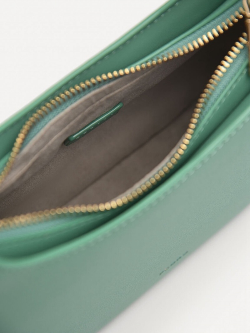 Green Women's Pedro Carolyn Crescent Shoulder Bags | OQXJIM-528