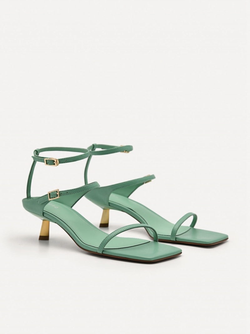 Green Women's Pedro Carolyn Strappy Heels Sandals | JVUXCS-619