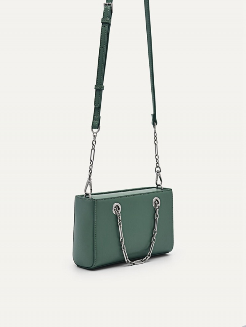 Green Women's Pedro Chain Handle Handbag | AYJWNZ-874