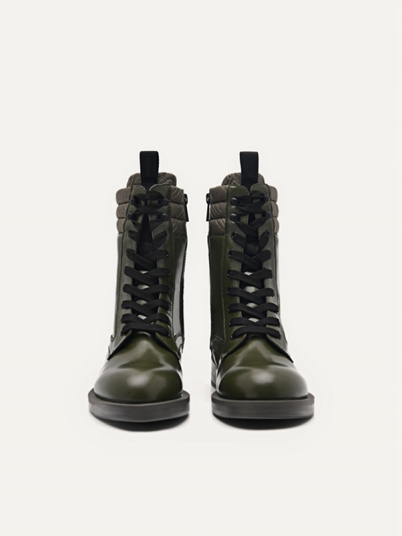 Green Women's Pedro Icon Leather Ankle Boots | MIFABJ-598