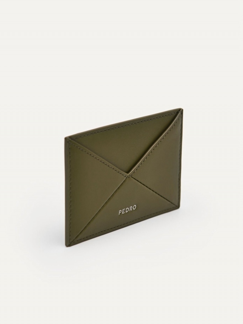 Green Women's Pedro Leather Studio Card Holder | DLWKOY-391