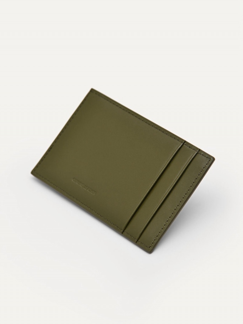 Green Women's Pedro Leather Studio Card Holder | DLWKOY-391