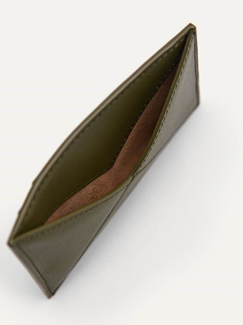 Green Women's Pedro Leather Studio Card Holder | DLWKOY-391