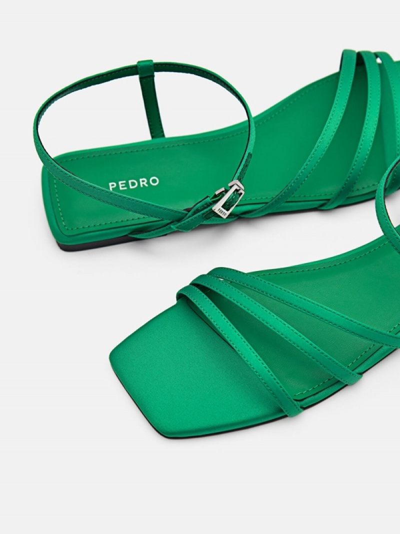 Green Women's Pedro Peggy Ankle Strap Sandals | KDFBJG-593