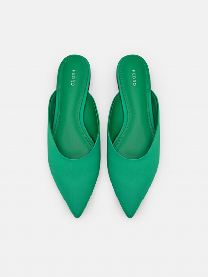 Green Women's Pedro Peggy Mules | YOCQWM-725