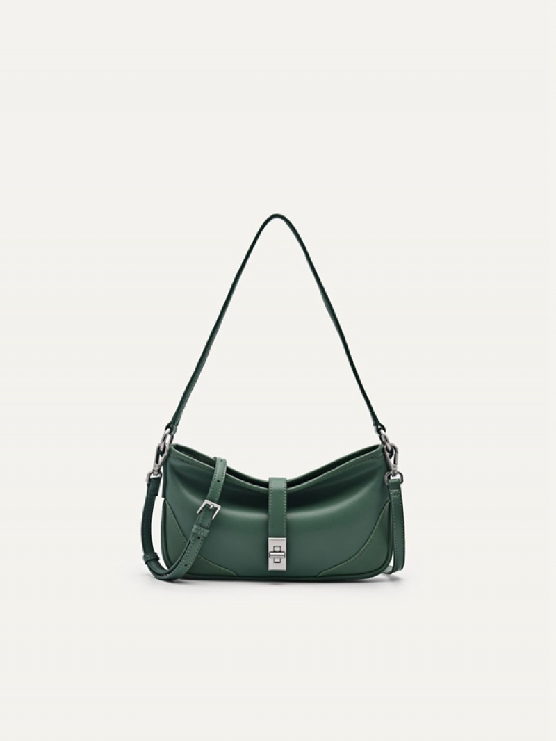 Green Women\'s Pedro Ruched Shoulder Bags | LZOHUM-067