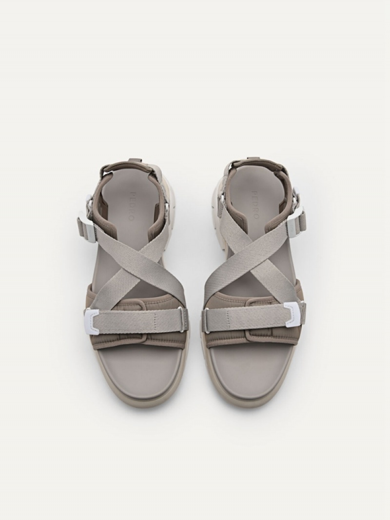 Grey Brown Men's Pedro Hybrix Sandals | UFGOMY-198