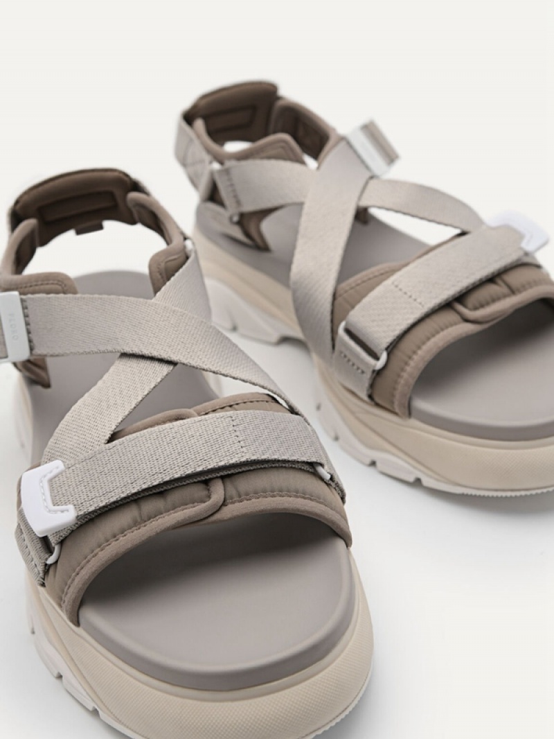 Grey Brown Men's Pedro Hybrix Sandals | UFGOMY-198