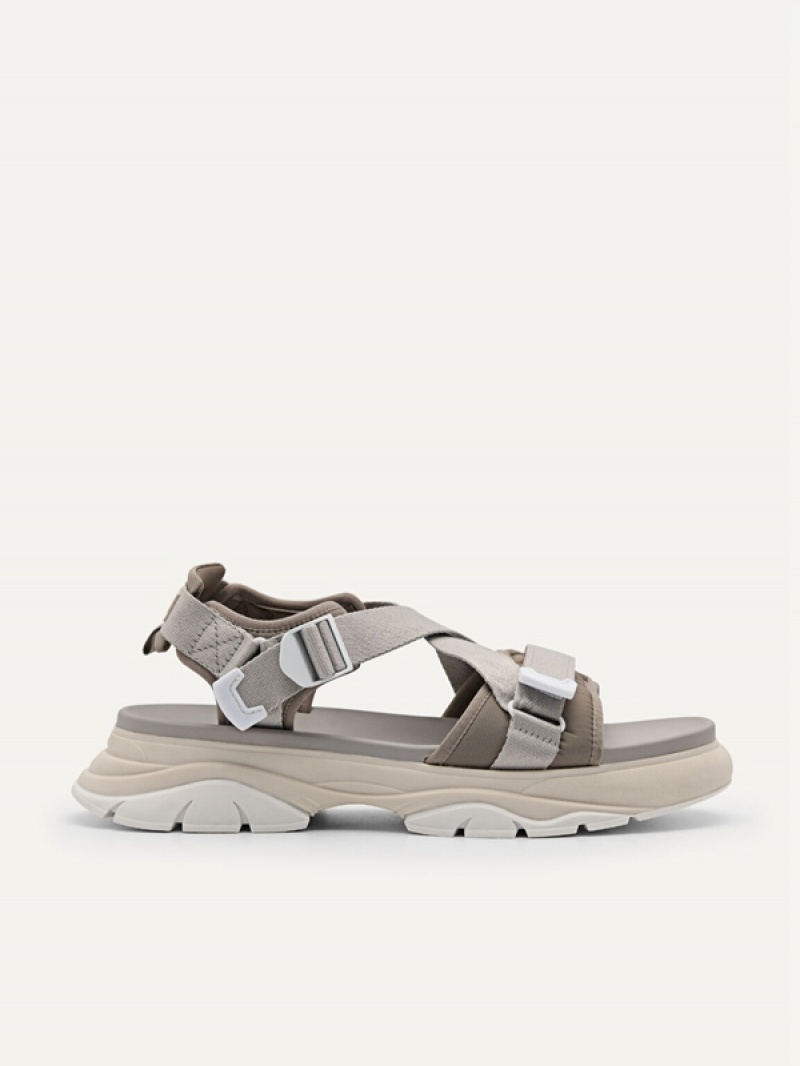 Grey Brown Men\'s Pedro Hybrix Sandals | UFGOMY-198