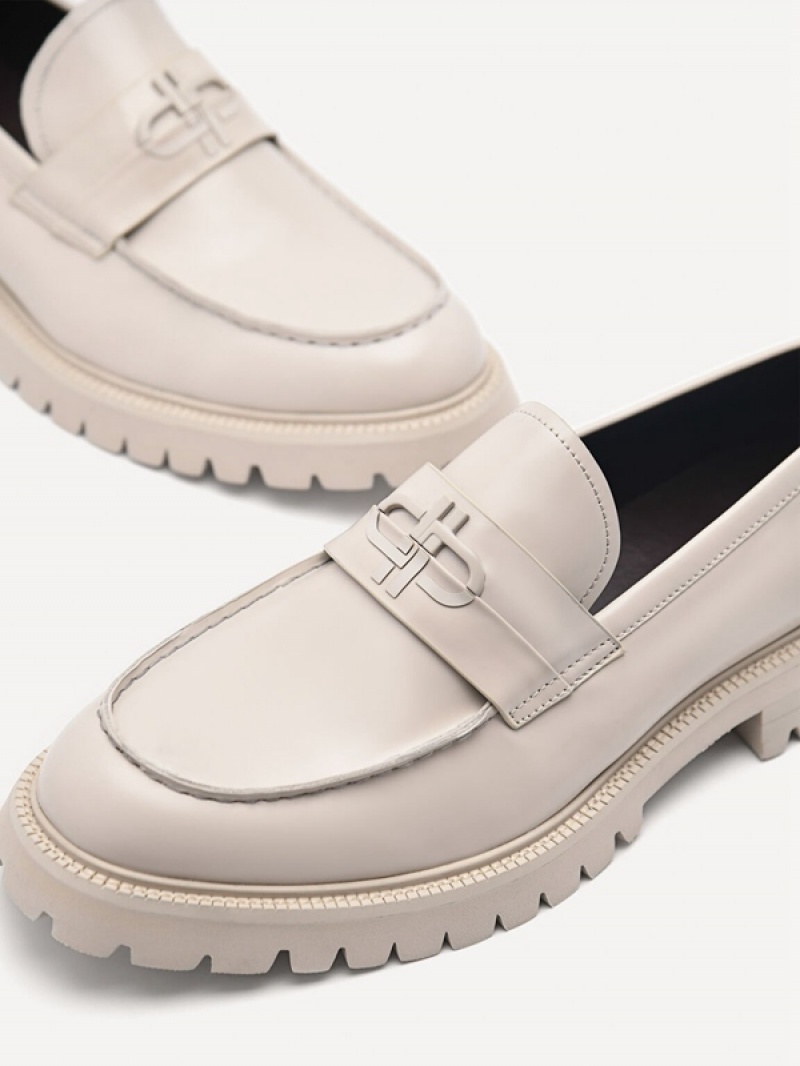 Grey Brown Men's Pedro Icon Leather Loafers | MXNGVW-453