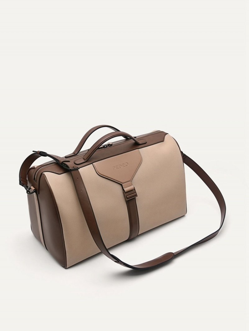 Grey Brown Men's Pedro Jet Set Duffle Bags | WYICBQ-310