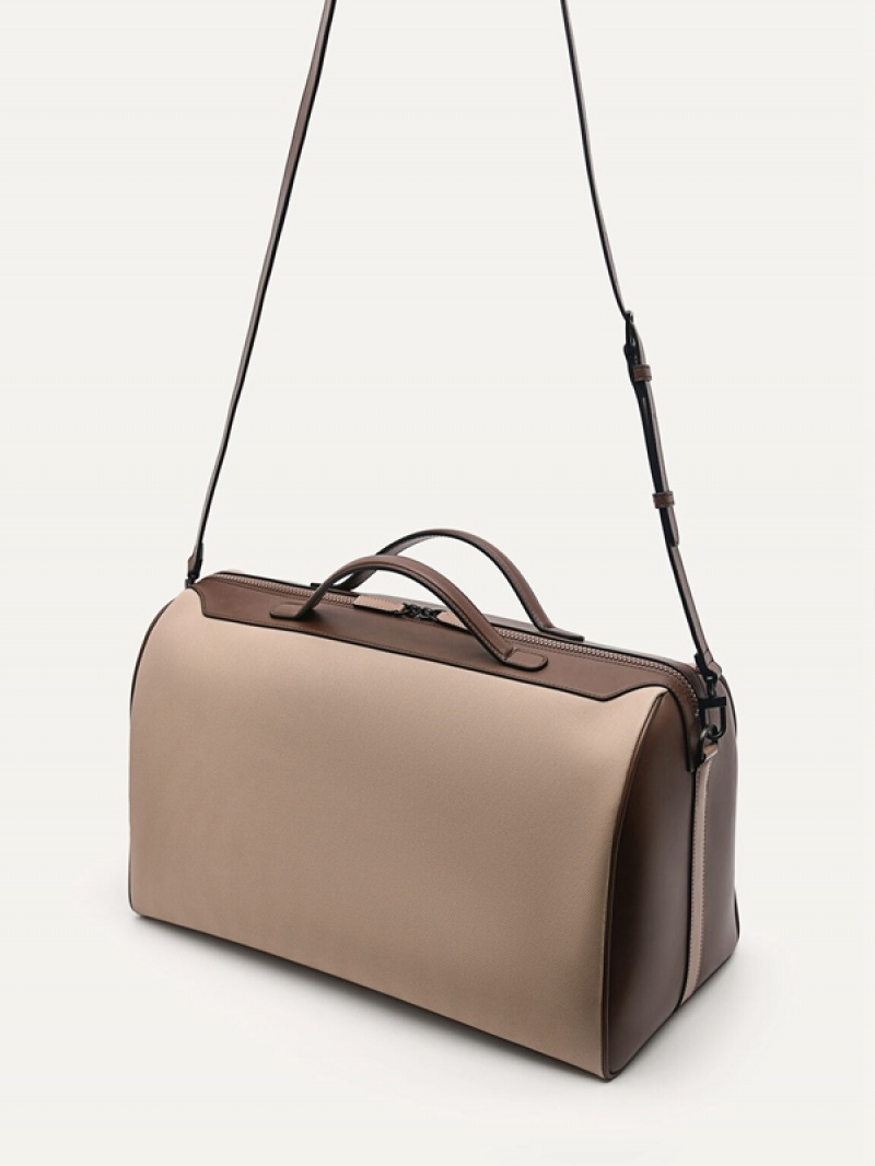 Grey Brown Men's Pedro Jet Set Duffle Bags | WYICBQ-310