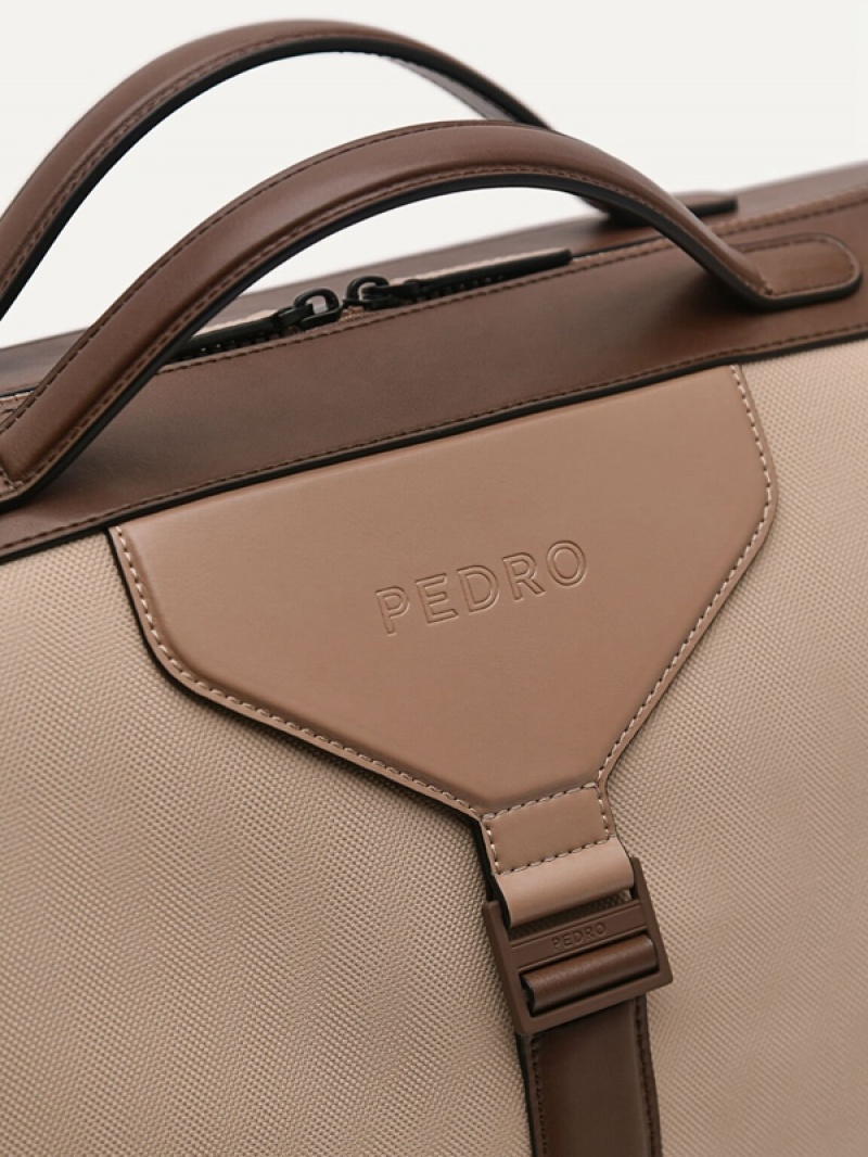 Grey Brown Men's Pedro Jet Set Duffle Bags | WYICBQ-310