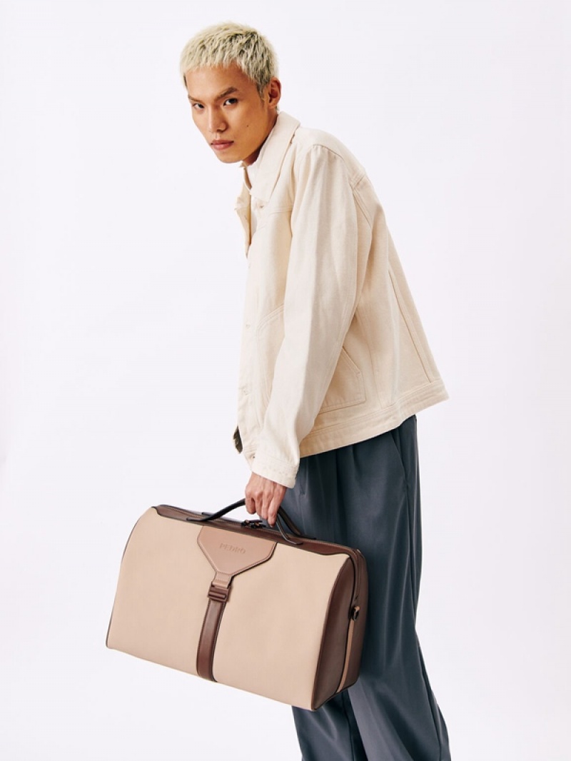 Grey Brown Men's Pedro Jet Set Duffle Bags | WYICBQ-310