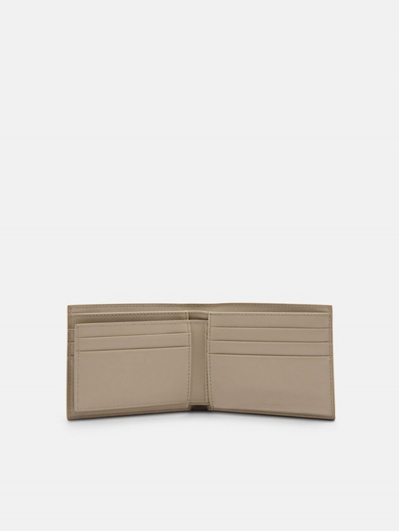 Grey Brown Men's Pedro Leather Insert Bifold Wallet | ZCWANR-419