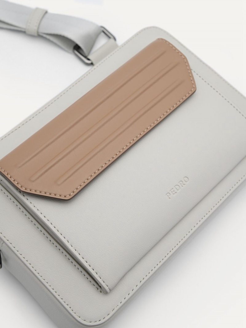 Grey Brown Men's Pedro Sleek Sling Bag | MKNHAS-470