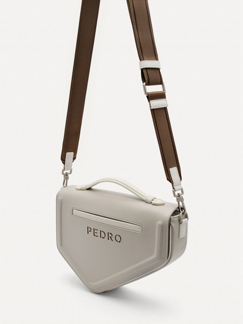 Grey Brown Men's Pedro Taper Sling Bag | QESRWA-179