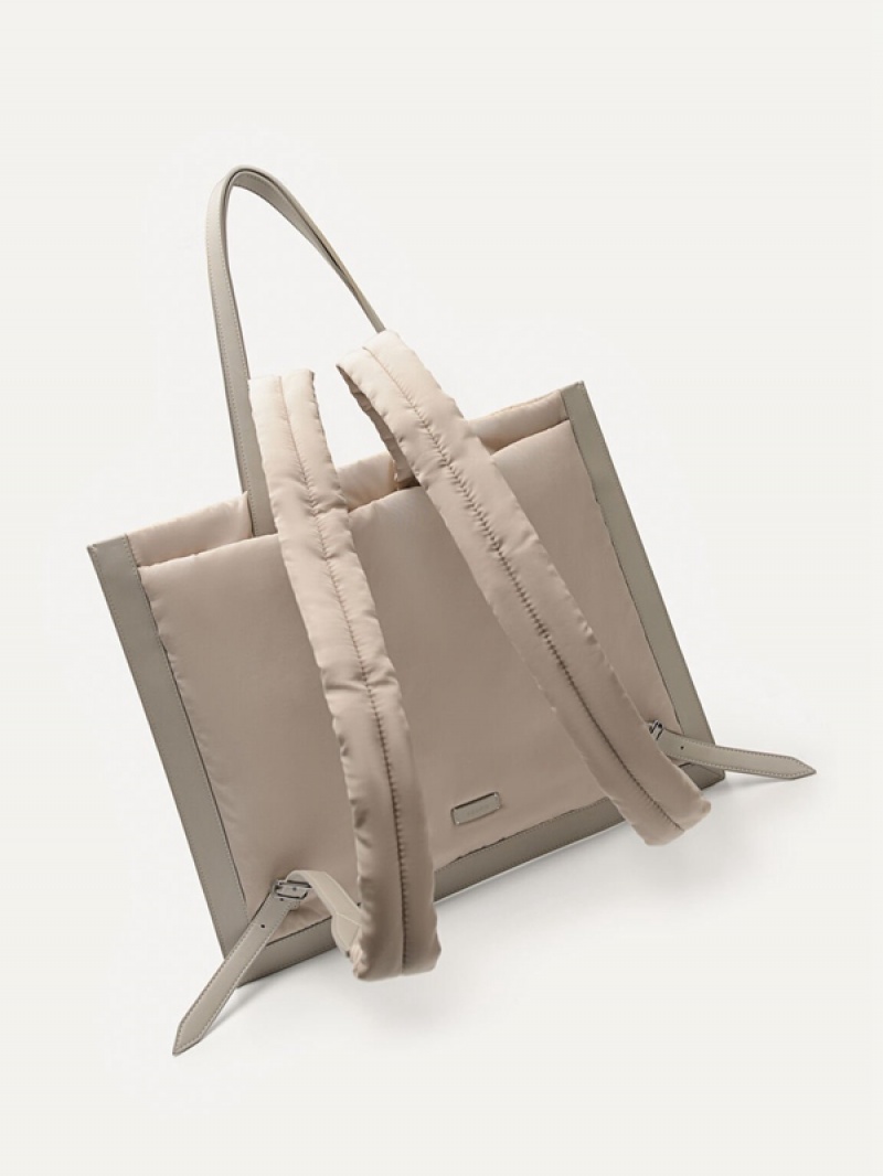 Grey Brown Women's Pedro Icon Nylon Tote Bag | MTZEWN-230