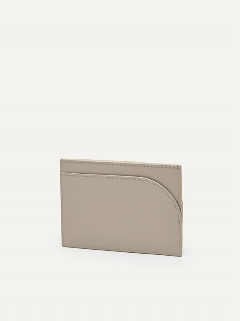 Grey Brown Women's Pedro Studio Leather Card Holder | MXICZW-273