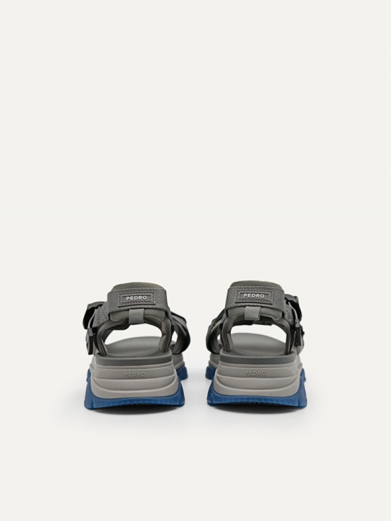 Grey Men's Pedro Hybrix Sandals | MVEACU-690