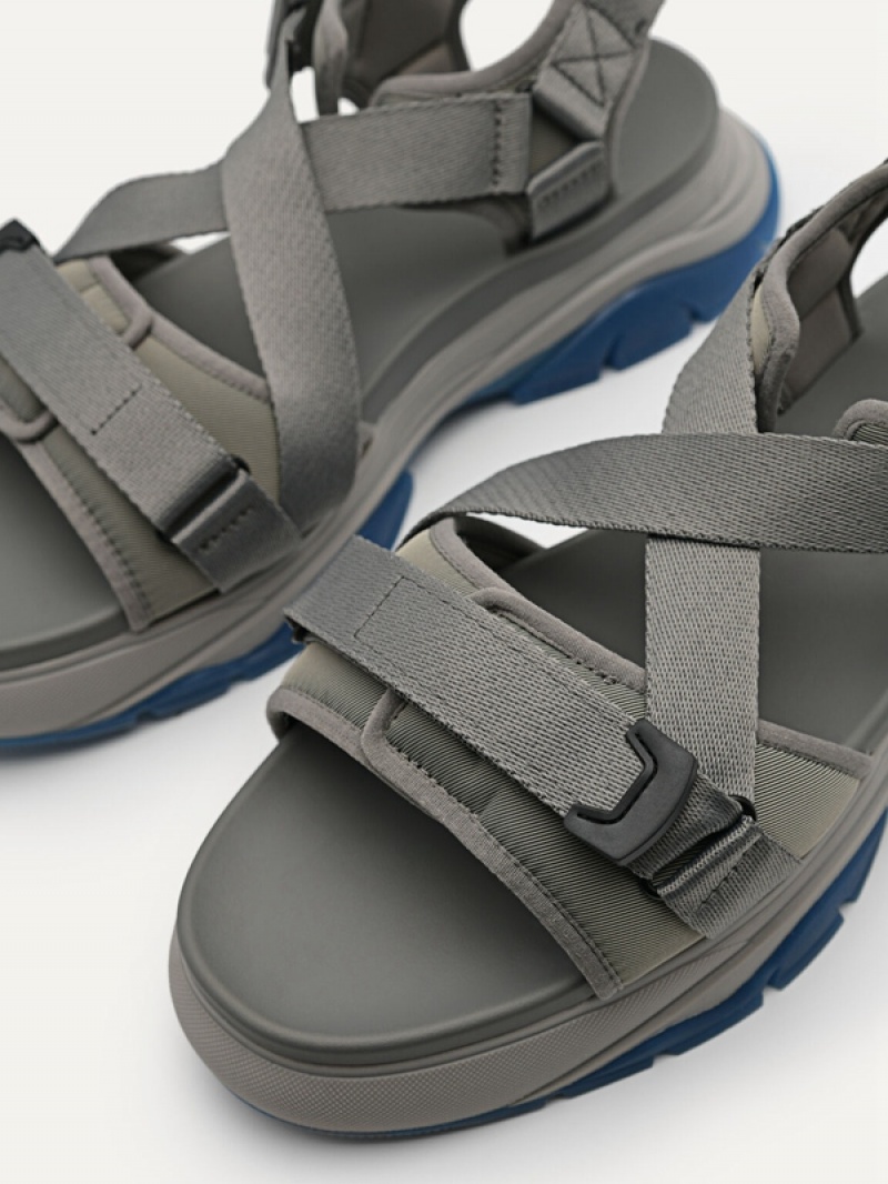 Grey Men's Pedro Hybrix Sandals | MVEACU-690