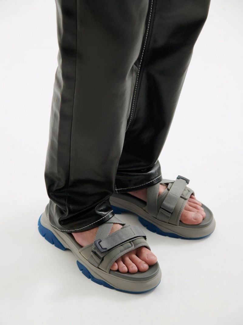 Grey Men's Pedro Hybrix Sandals | MVEACU-690