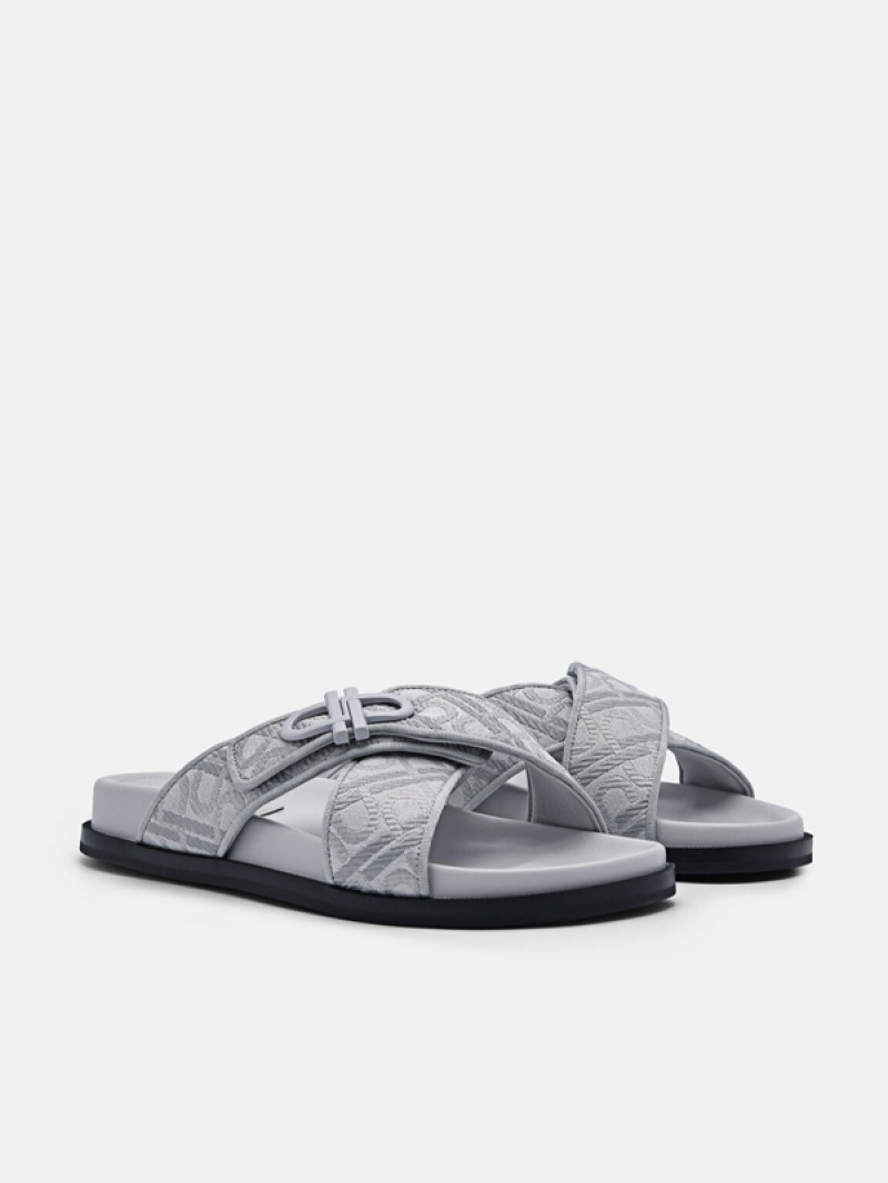 Grey Women's Pedro Icon Cross Sandals | RMDZIO-098