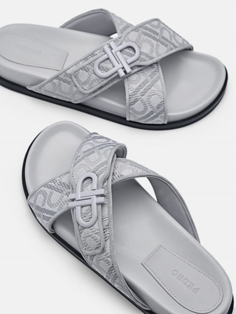 Grey Women's Pedro Icon Cross Sandals | RMDZIO-098