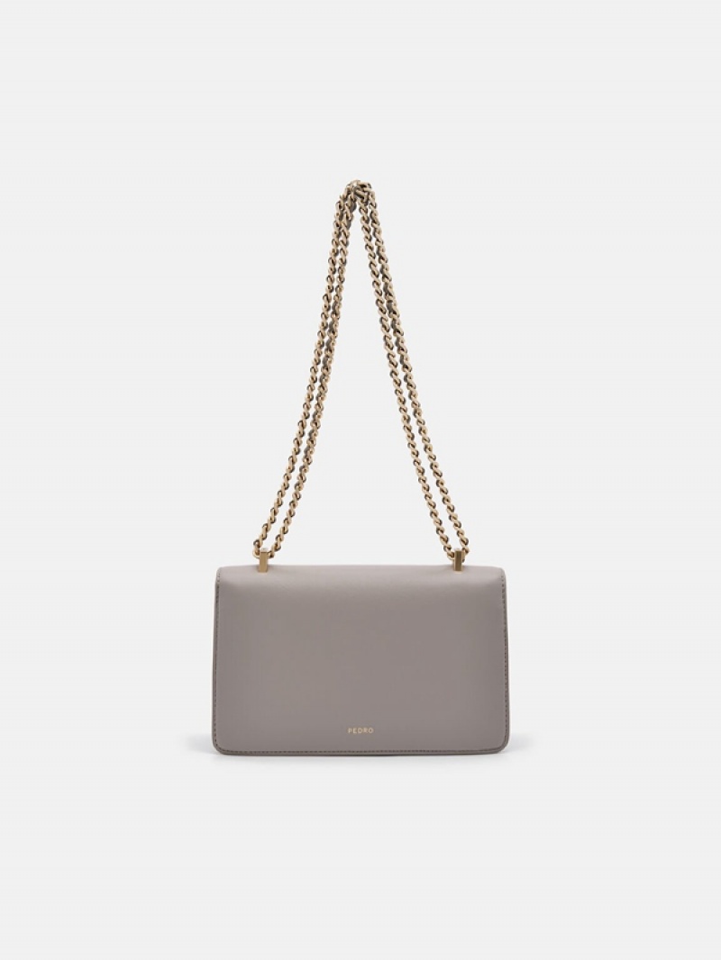 Grey Women's Pedro Lily Shoulder Bags | BYROTX-587