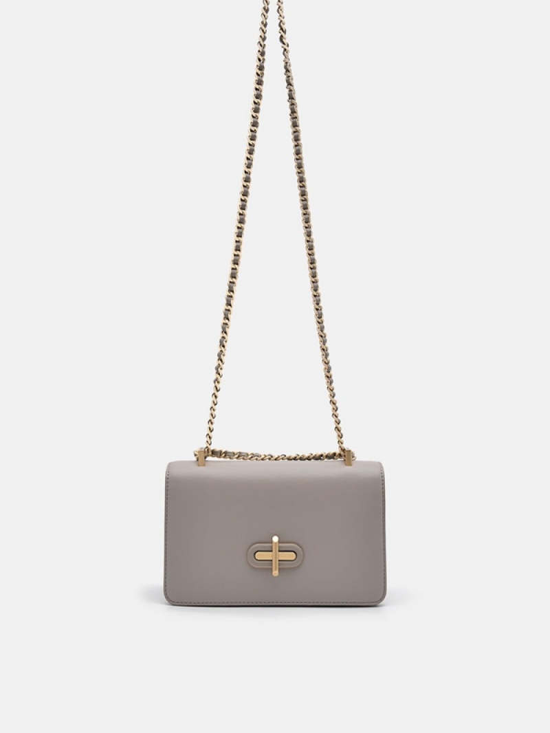 Grey Women's Pedro Lily Shoulder Bags | BYROTX-587