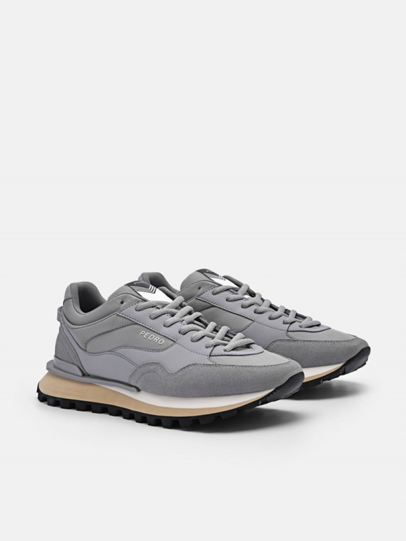 Grey Women's Pedro Stream Suede Sneakers | MDXJAW-697