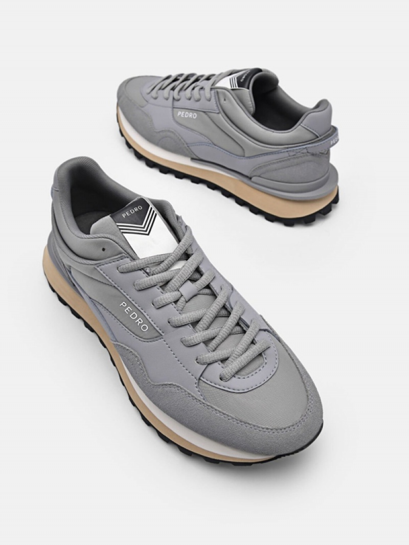 Grey Women's Pedro Stream Suede Sneakers | MDXJAW-697