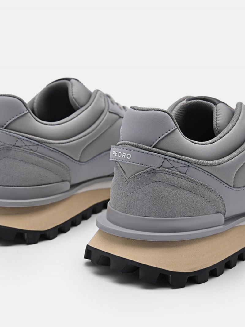 Grey Women's Pedro Stream Suede Sneakers | MDXJAW-697