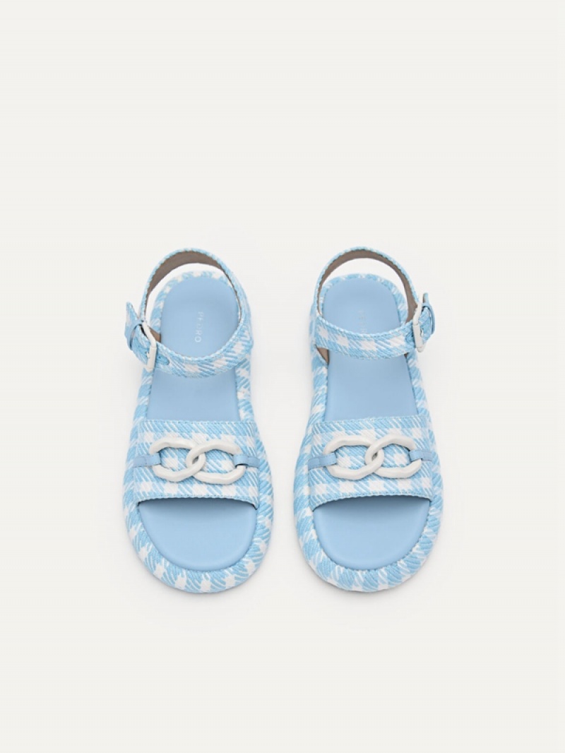 Light Blue Women's Pedro Amy Ankle Strap Sandals | DHOICA-068