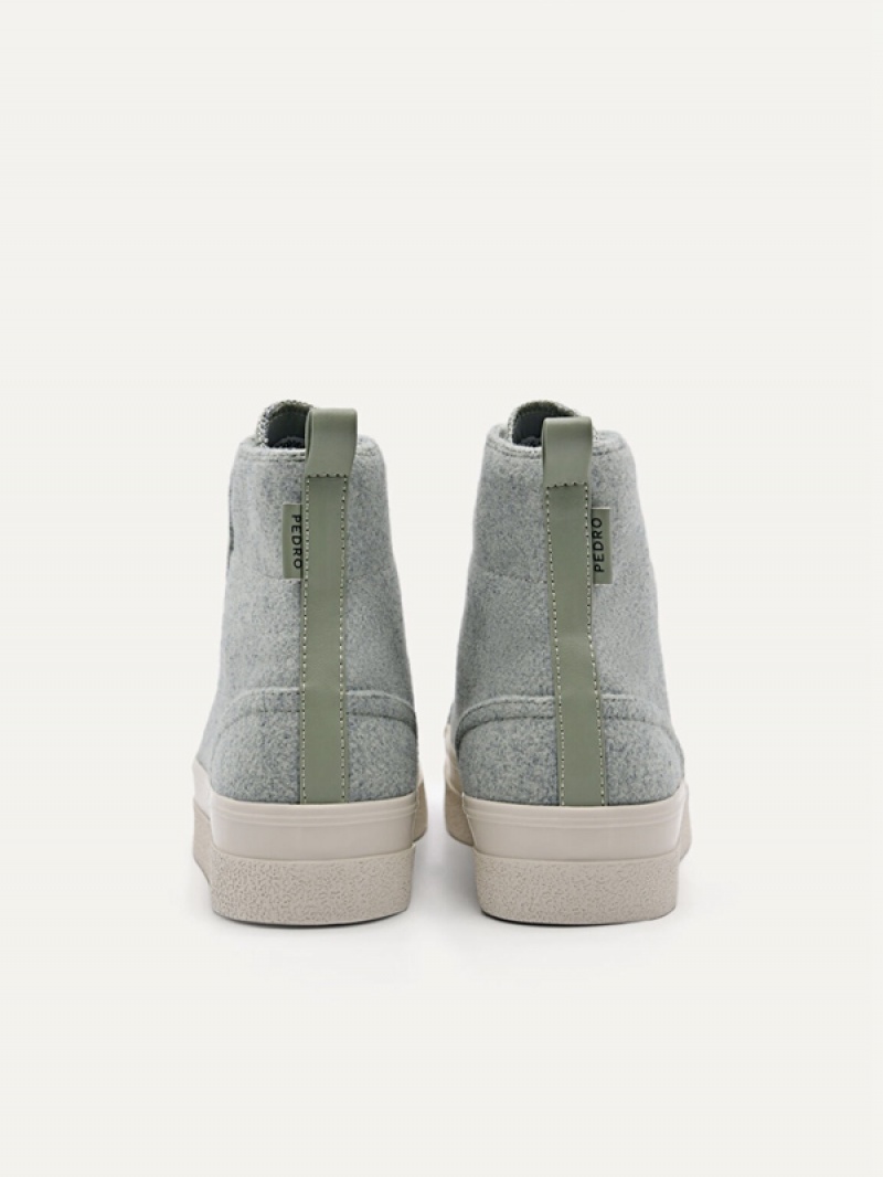 Light Green Women's Pedro Felt High Top Sneakers | ZUERAW-763