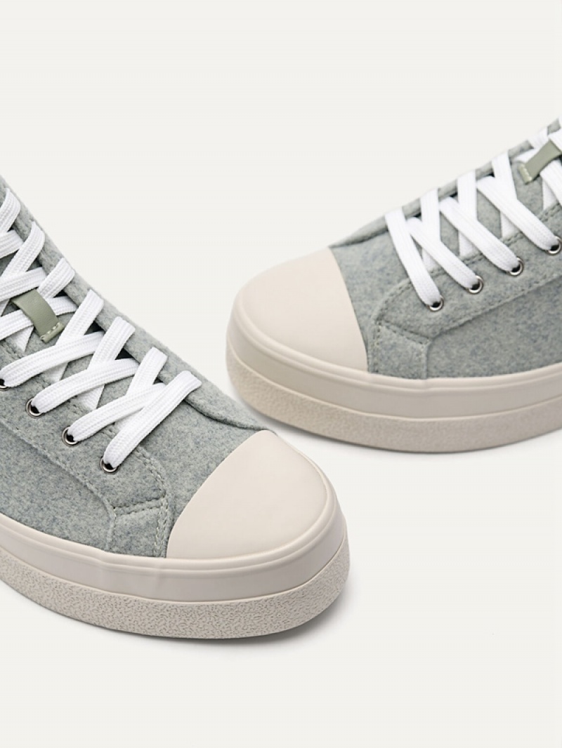 Light Green Women's Pedro Felt High Top Sneakers | ZUERAW-763