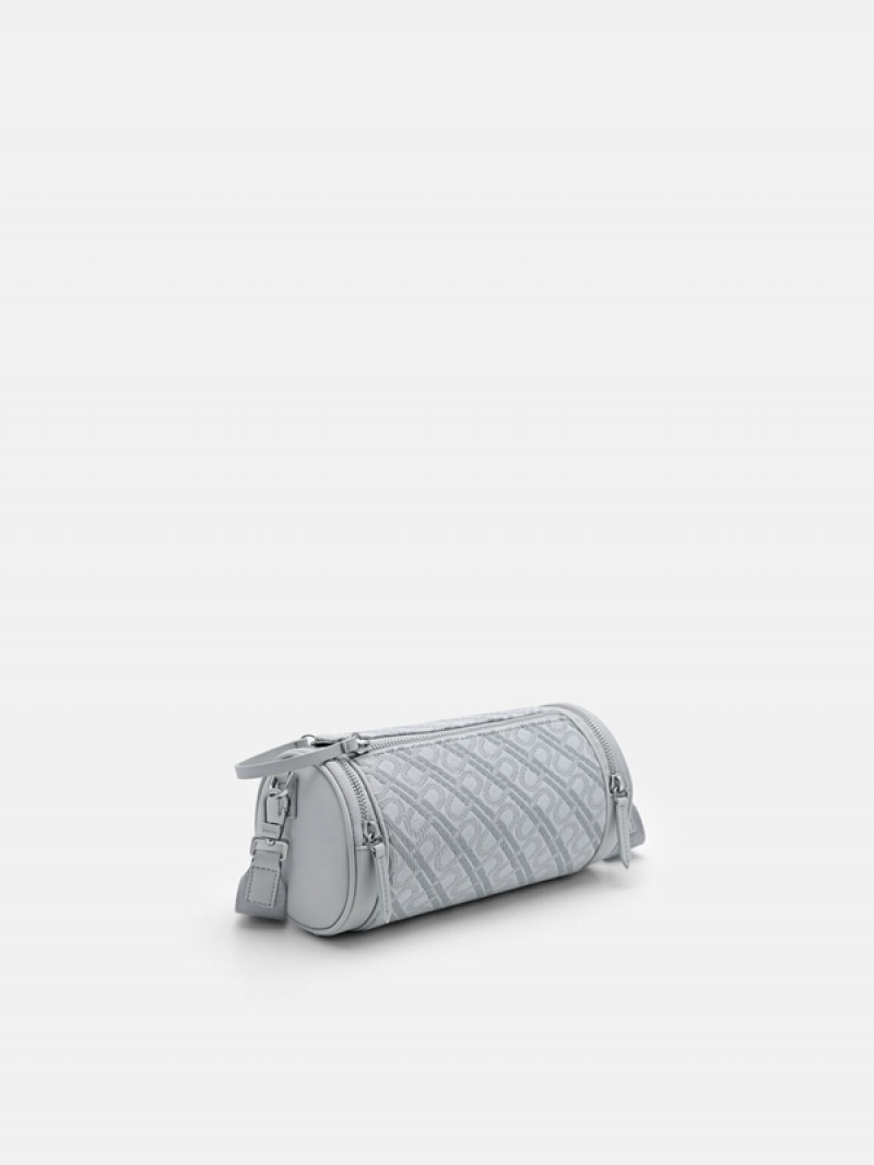 Light Grey Men's Pedro Icon Jacquard Sling Bag | EXSTVC-789