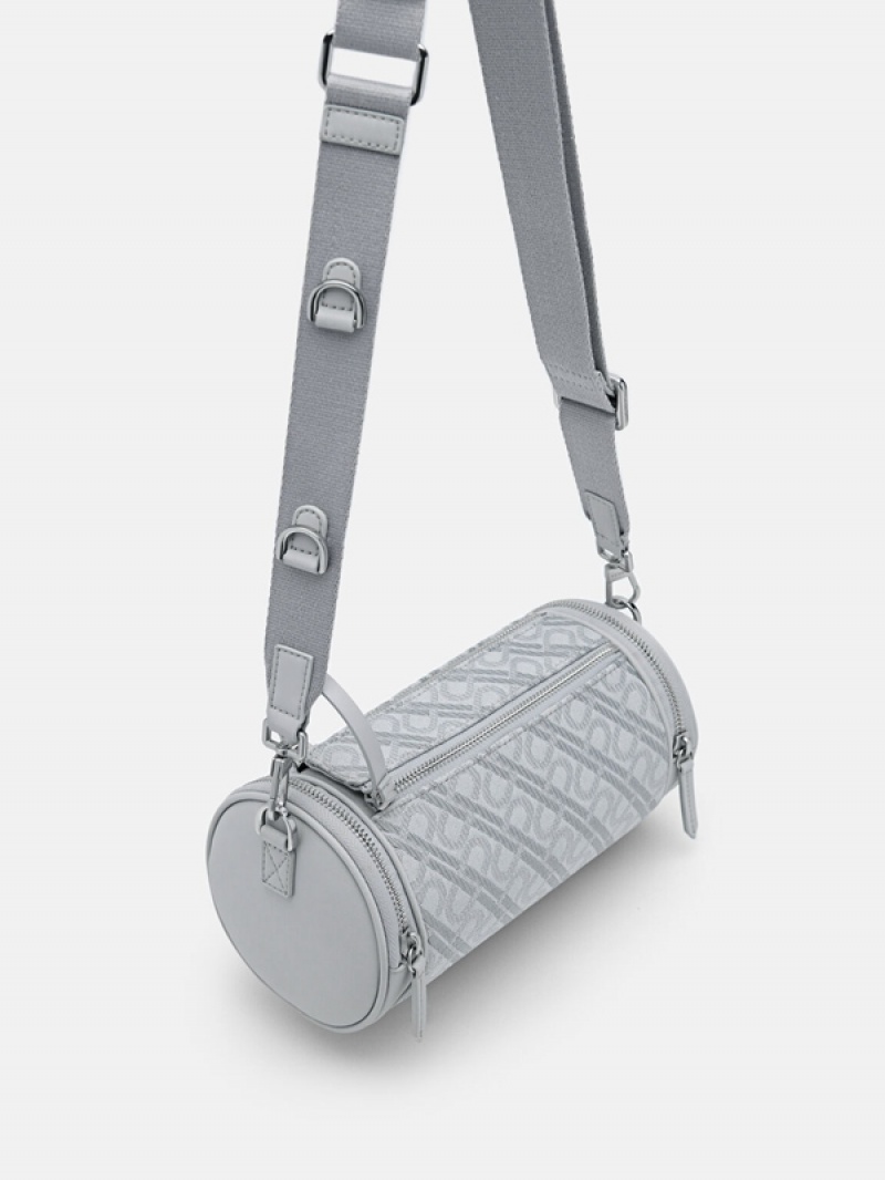 Light Grey Men's Pedro Icon Jacquard Sling Bag | EXSTVC-789