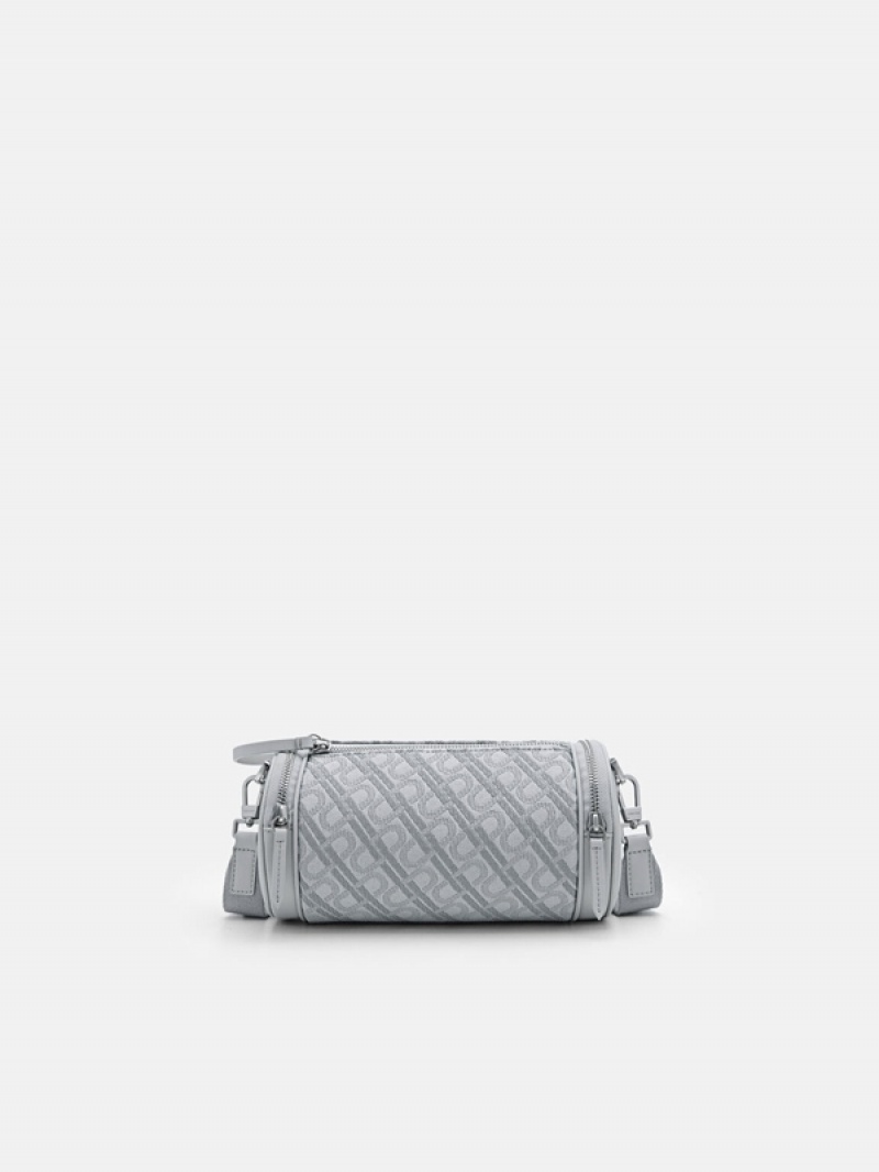 Light Grey Men\'s Pedro Icon Jacquard Sling Bag | EXSTVC-789