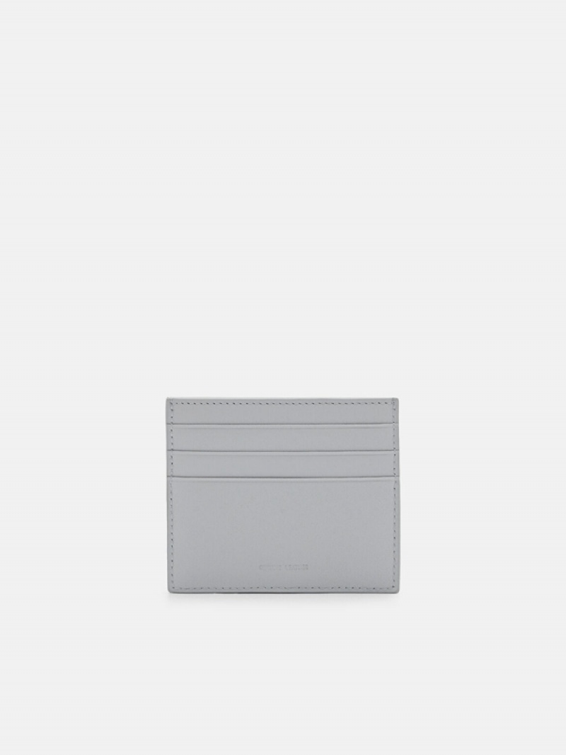 Light Grey Men's Pedro Icon Leather Card Holder | MNPFDS-075