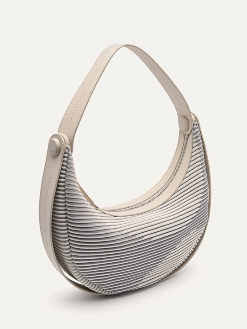 Light Grey Women's Pedro rePleated Shoulder Bags | EORHMP-847