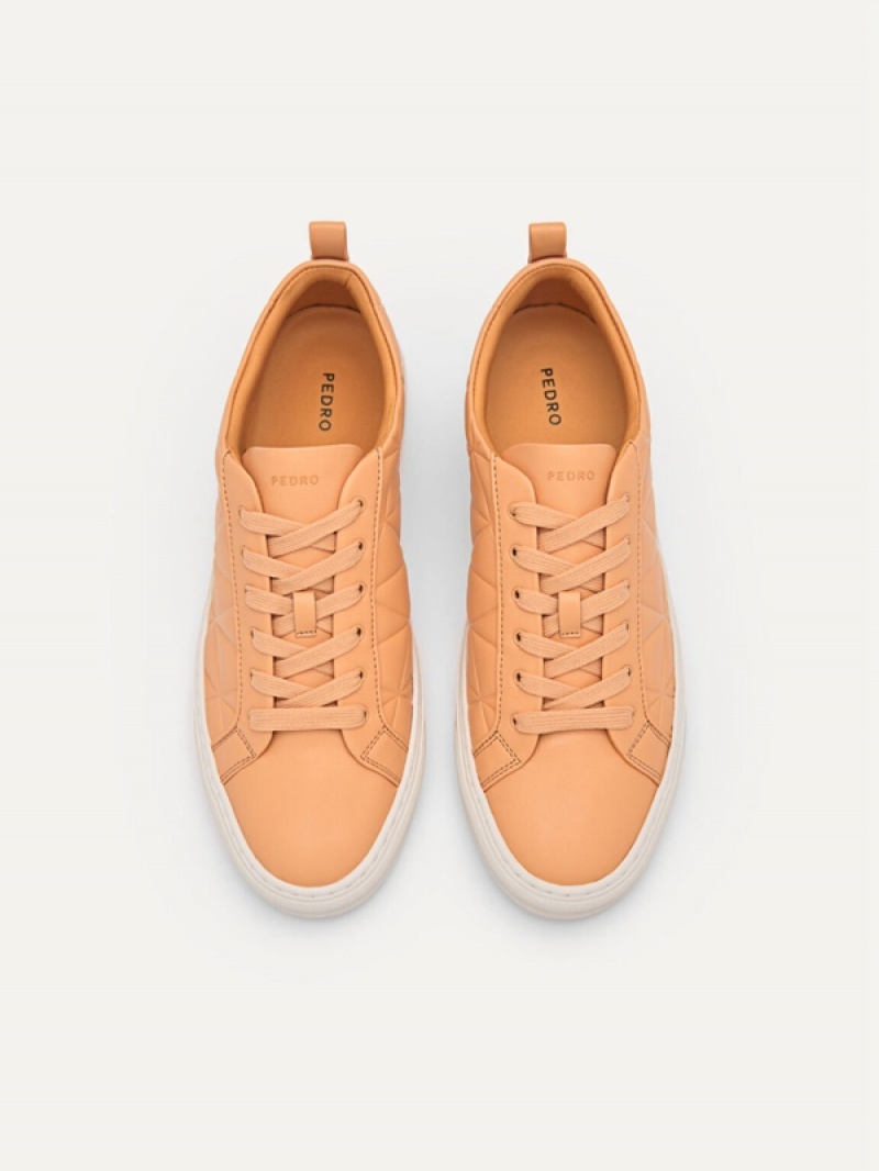 Light Orange Women's Pedro Pixel Ridge Court Sneakers | WXEYTZ-356