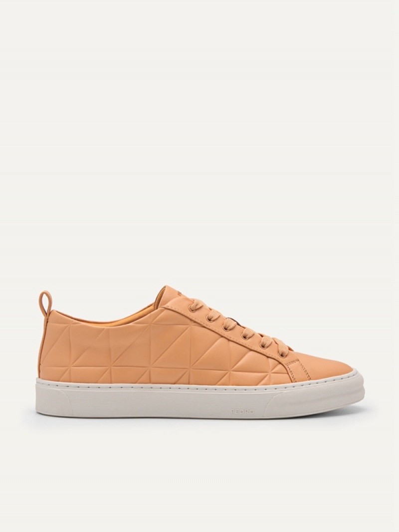 Light Orange Women\'s Pedro Pixel Ridge Court Sneakers | WXEYTZ-356